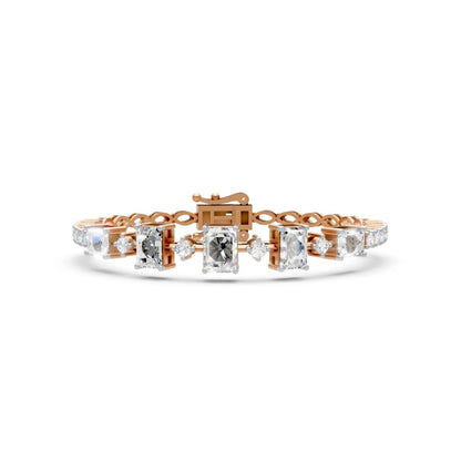 Emerald-Cut Diamond Bracelet Rose Gold