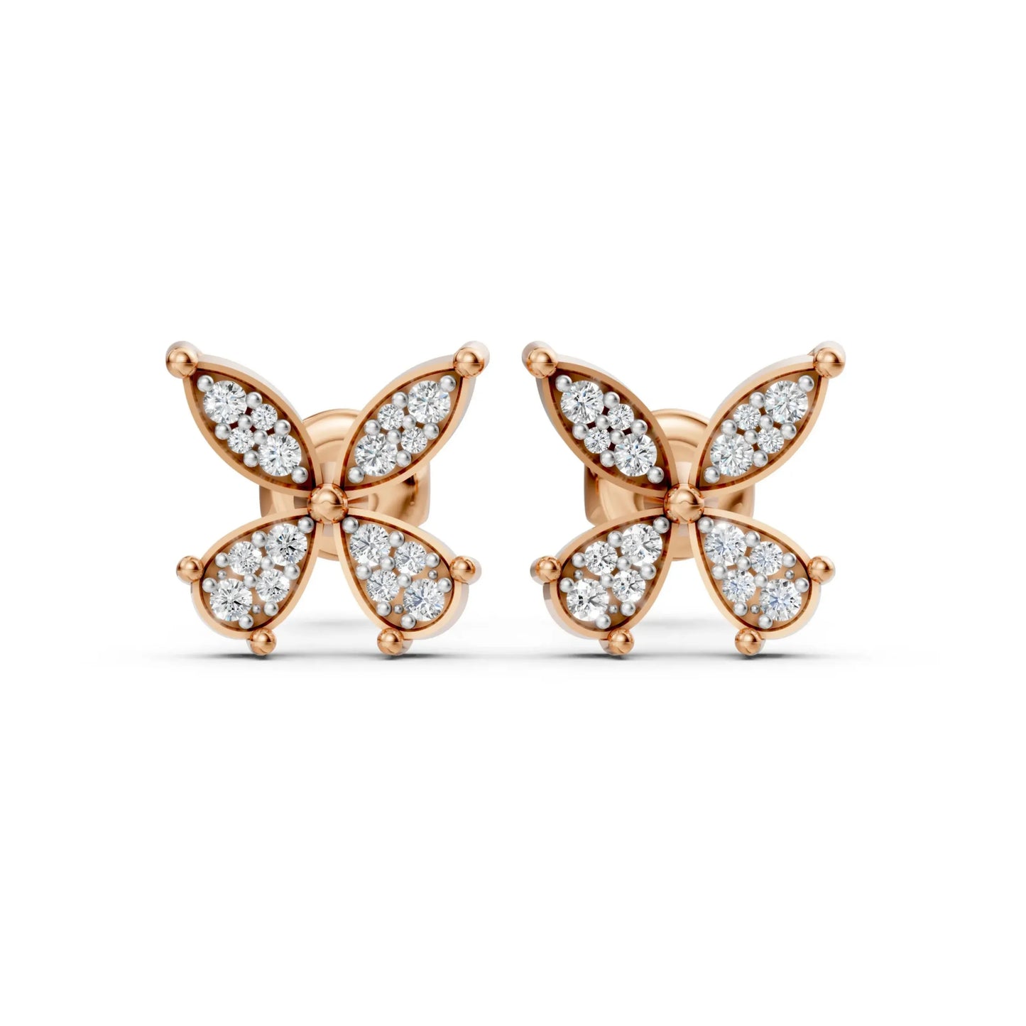 Round Diamond Earrings – Studs & Hoops Rose Gold