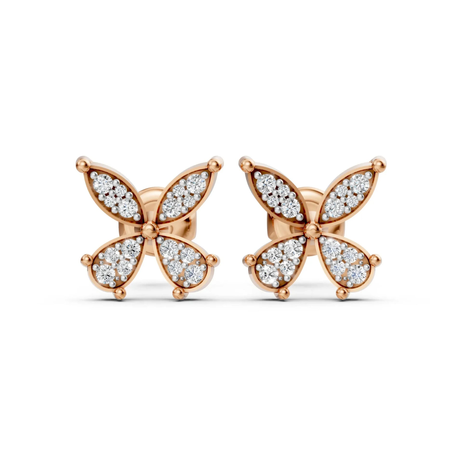 Round Diamond Earrings – Studs & Hoops Rose Gold