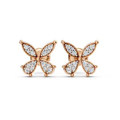 Round Diamond Earrings – Studs & Hoops Rose Gold