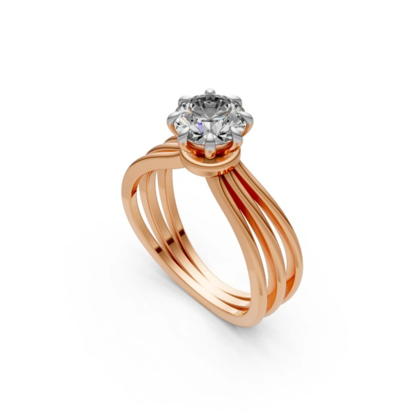 SplitShine Solitaire Ring Rose Gold