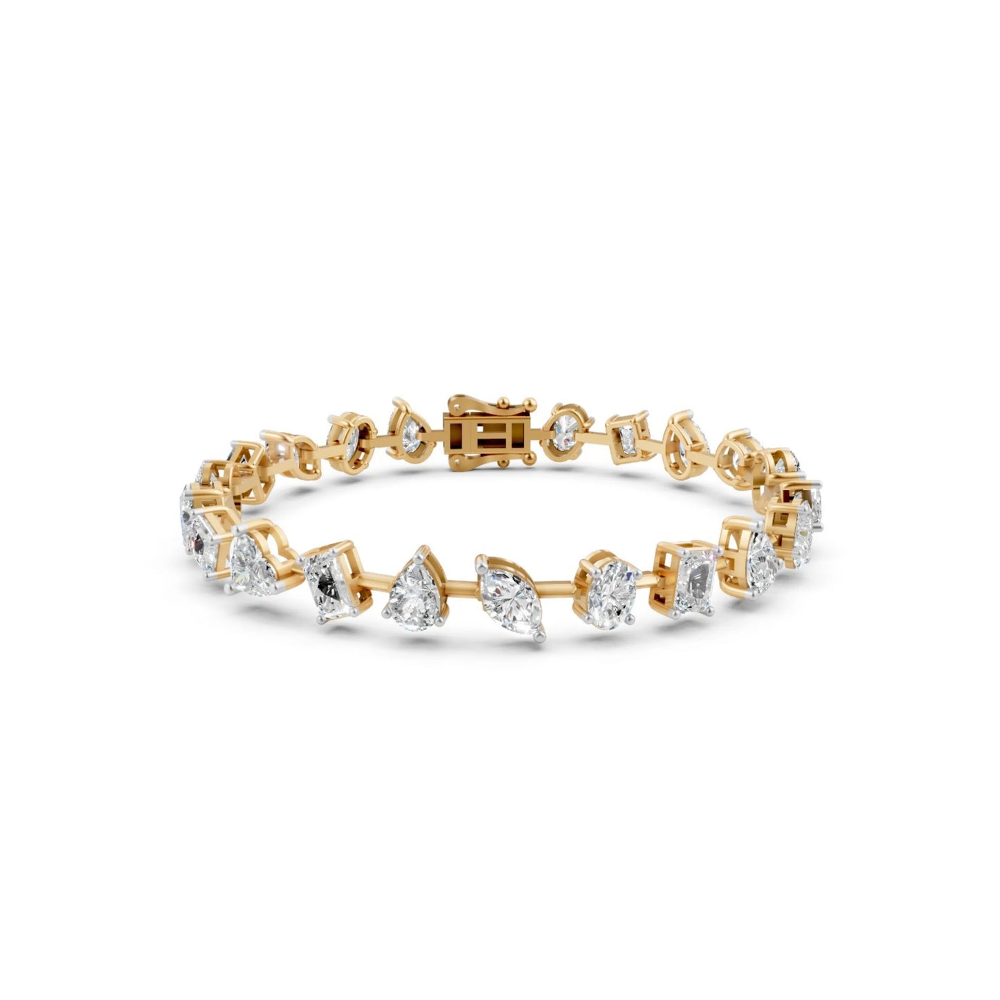 Multi-Shape Diamond Bracelet Yellow Gold