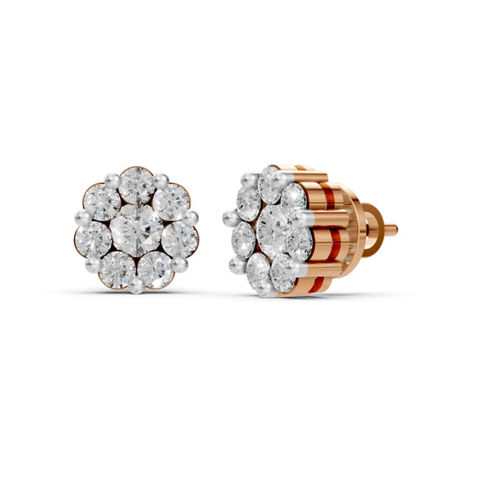 Round Diamond Earrings – Studs, Hoops & Florals Rose Gold