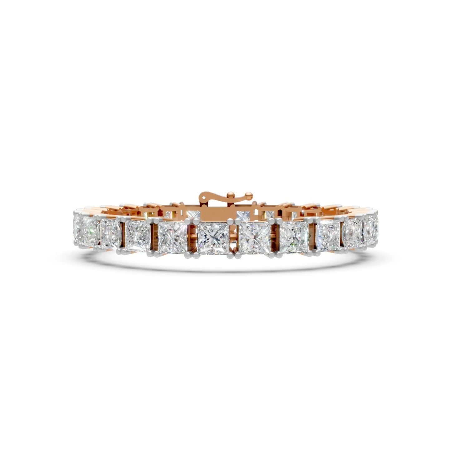 Princess-Cut Diamond Bracelet Rose Gold