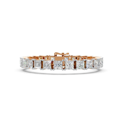 Princess-Cut Diamond Bracelet Rose Gold