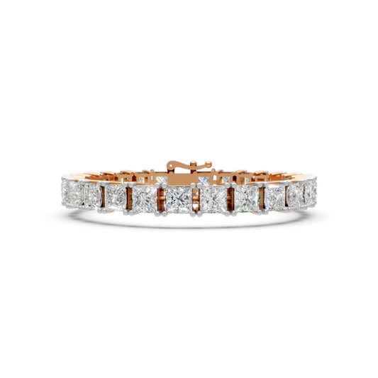 Princess-Cut Diamond Bracelet Rose Gold