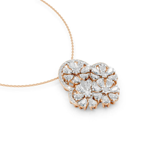 Floral Cluster Pendant Rose Gold