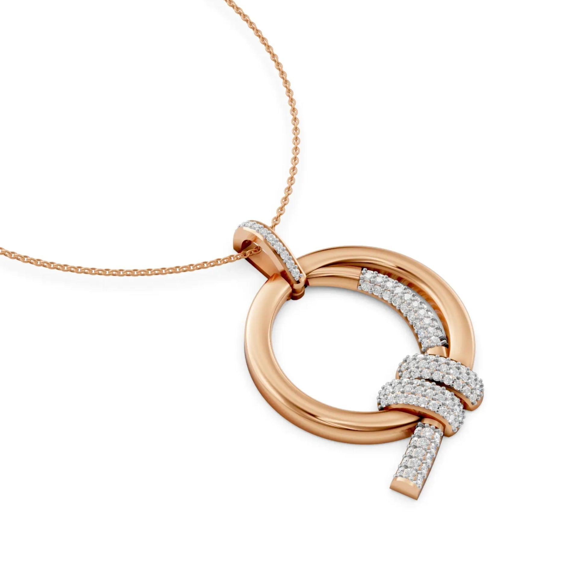 Circle Knot Diamond Pendant Rose Gold