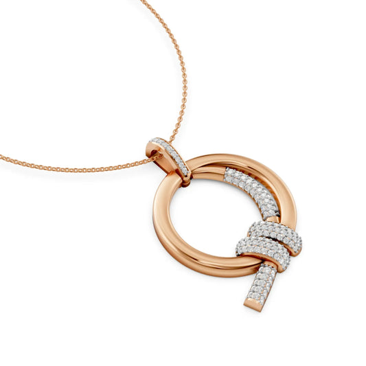 Circle Knot Diamond Pendant Rose Gold