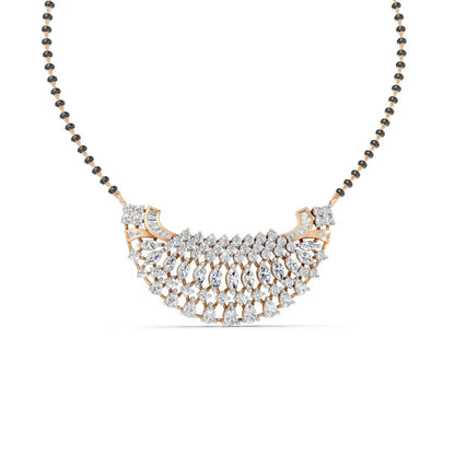 Statement Diamond Mangalsutra with Marquise & Round Accents Rose Gold
