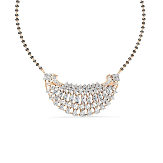 Statement Diamond Mangalsutra with Marquise & Round Accents Rose Gold
