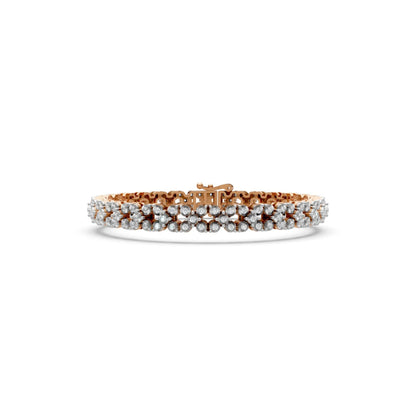 Double Row Diamond Bracelet Rose Gold