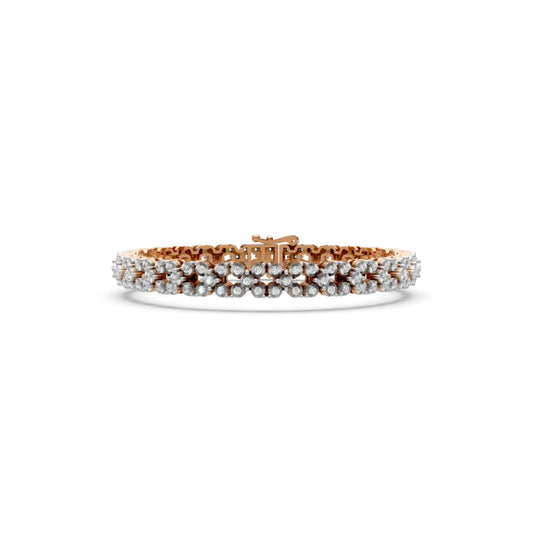 Double Row Diamond Bracelet Rose Gold