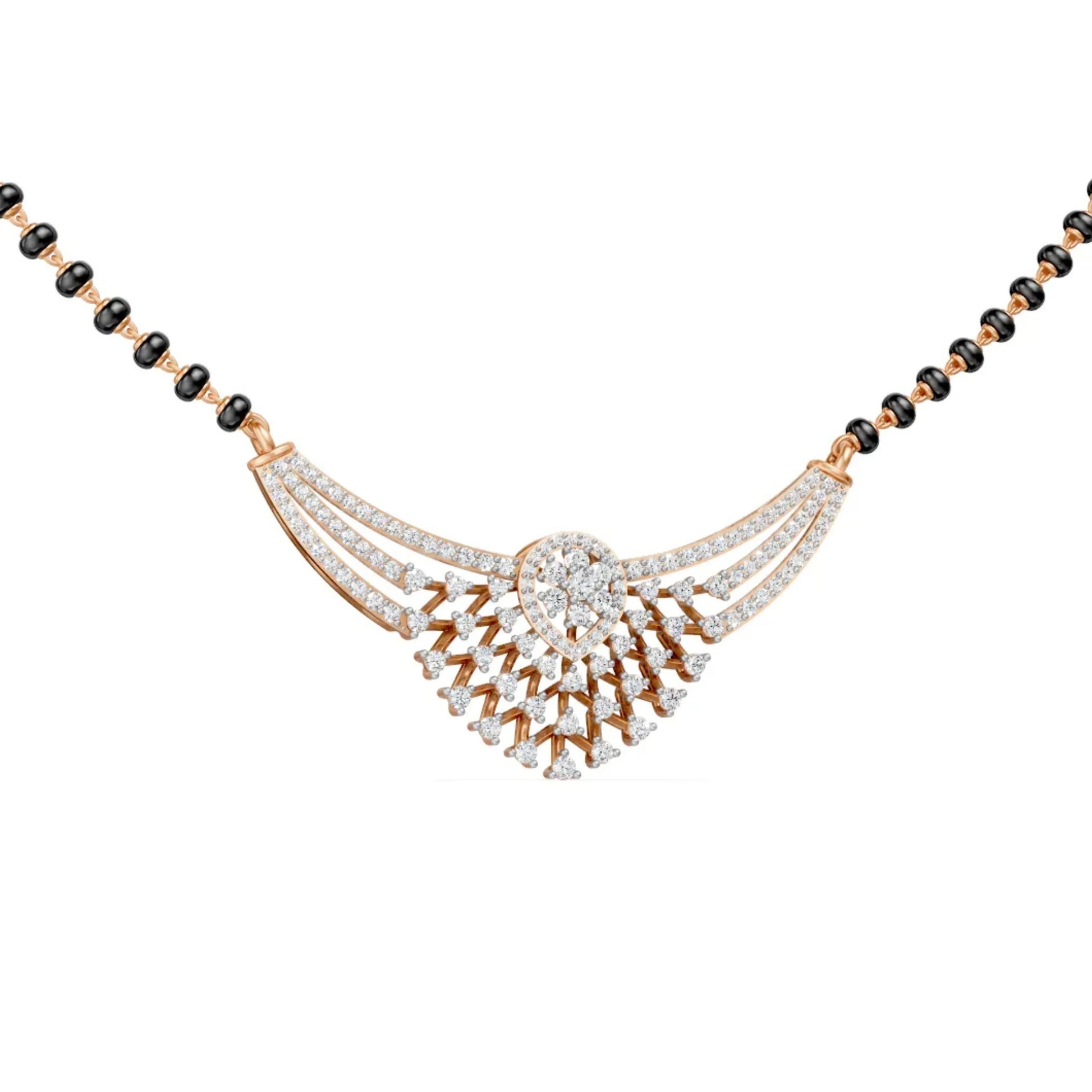 Teardrop Diamond Mangalsutra Rose Gold