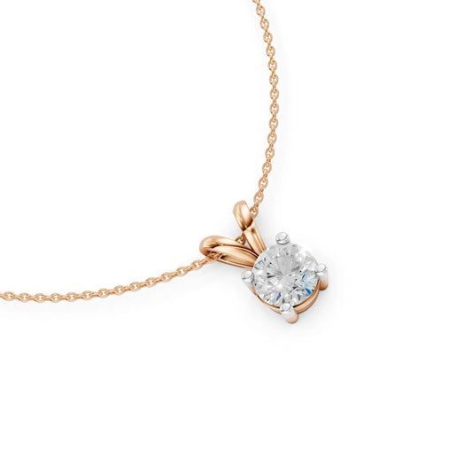 Solitaire Round Pendant Rose Gold