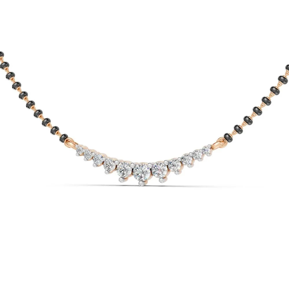 Elegant Lab-Grown Diamond Mangalsutra with Classic Round Settings Rose Gold