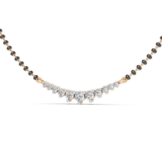 Elegant Lab-Grown Diamond Mangalsutra with Classic Round Settings Rose Gold