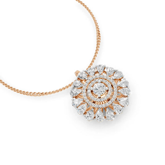 Grand Halo Pendant Rose Gold