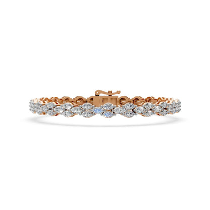 Elegant Diamond Bracelet with Marquise-Cut Stones Rose Gold