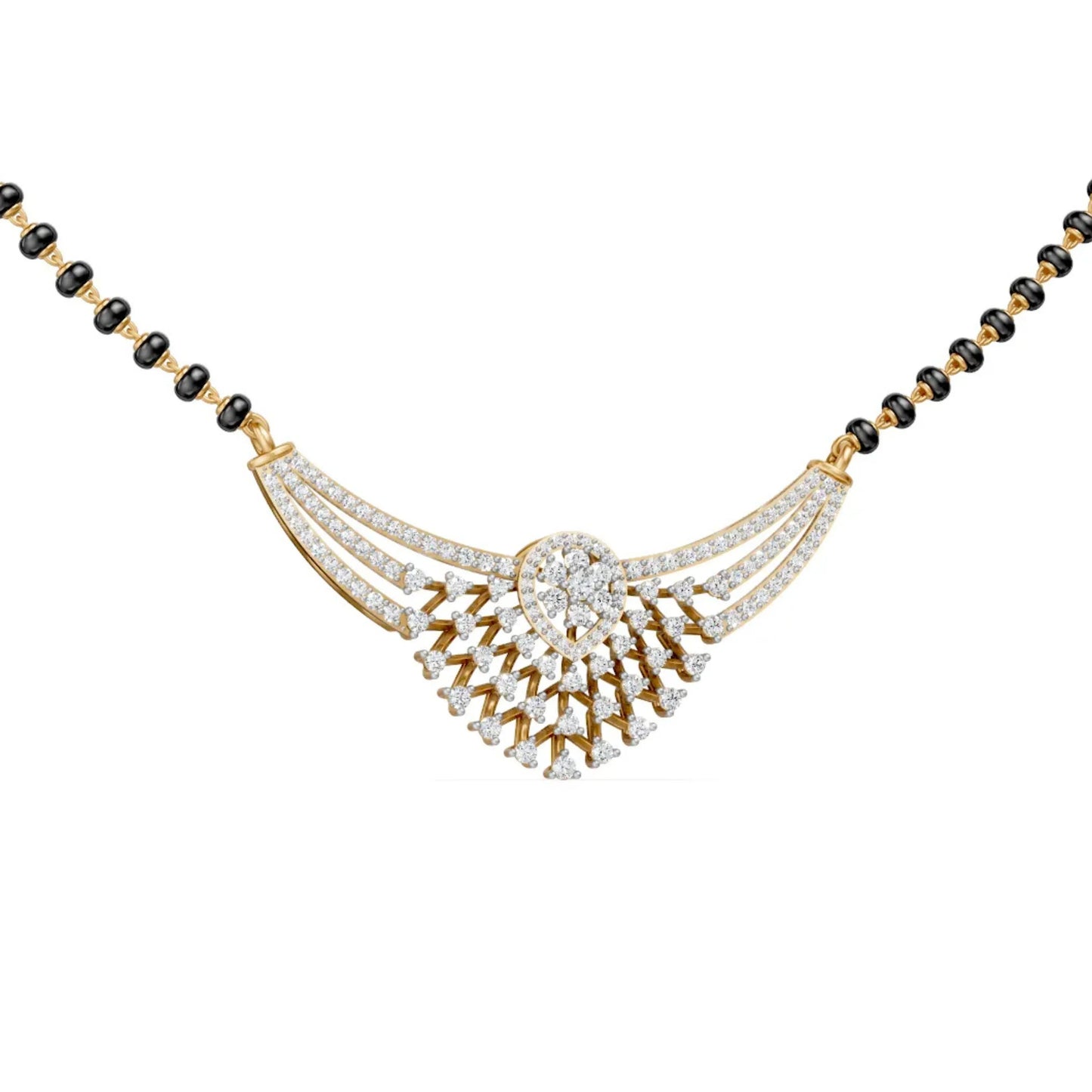Teardrop Diamond Mangalsutra Yellow Gold