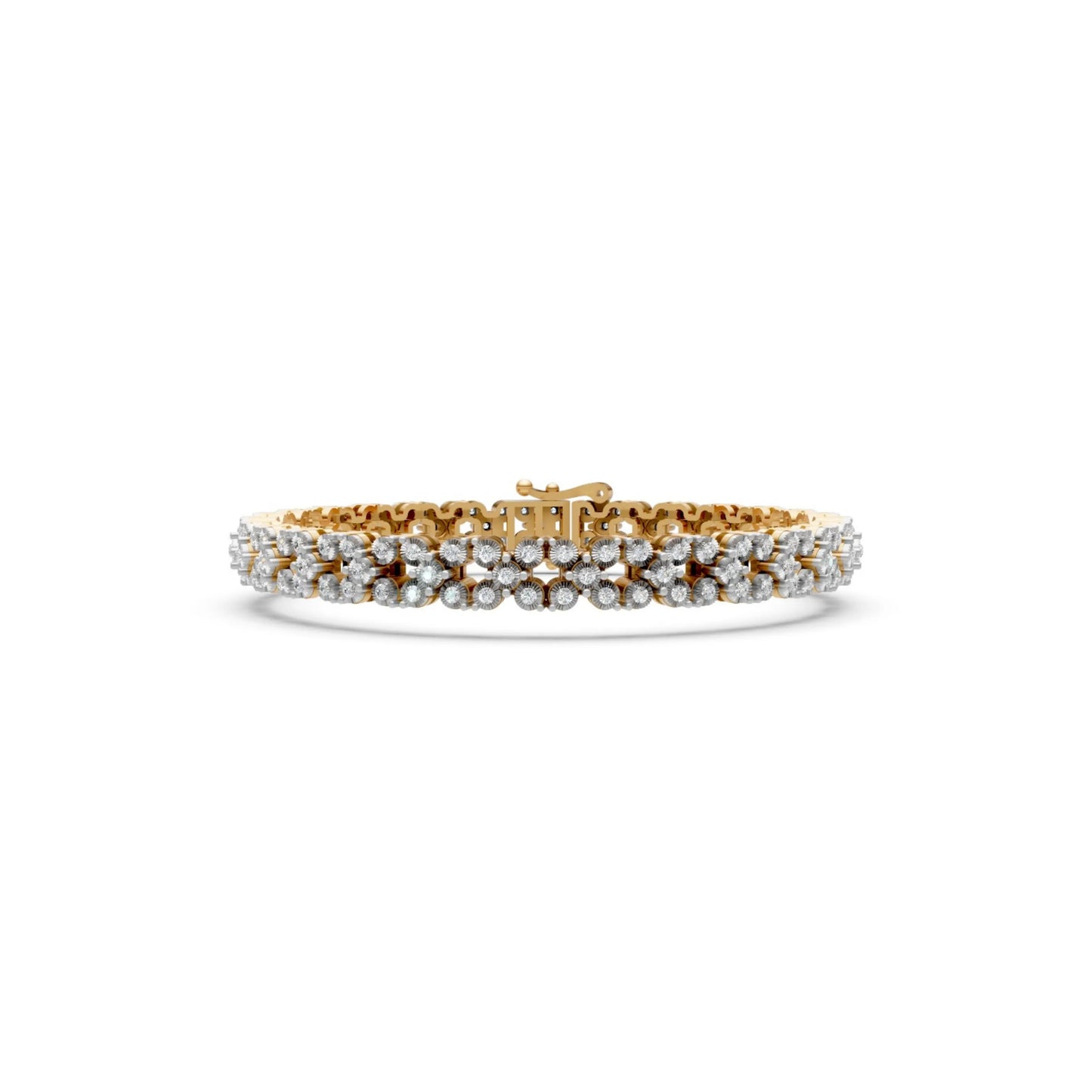Double Row Diamond Bracelet Yellow Gold