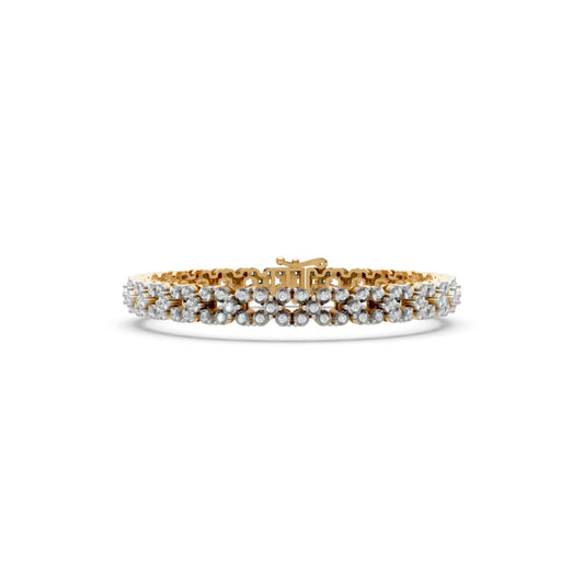 Double Row Diamond Bracelet Yellow Gold