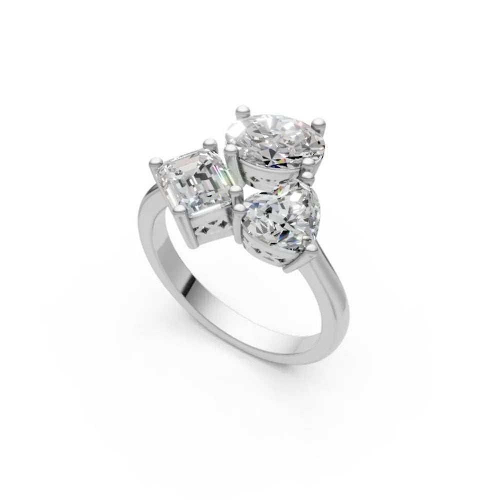 TriadBrilliance Mixed-Cut Ring White Gold