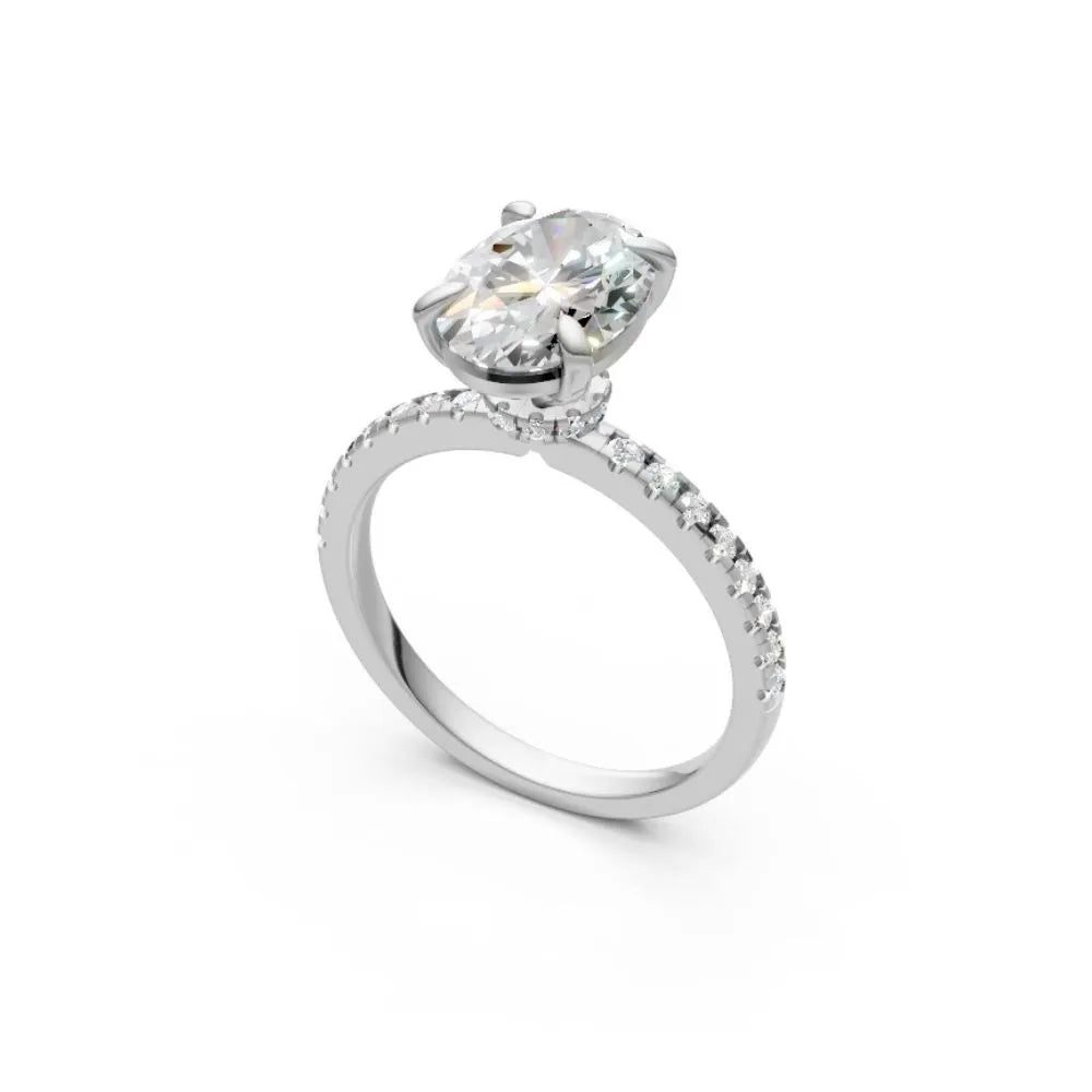 EternaSpark Pavé Solitaire Ring White Gold