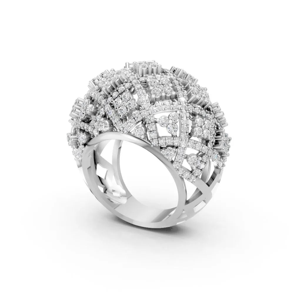 DomeLuxe Gold Diamond Ring White Gold