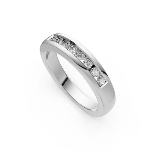 ClassicChannel Round Diamond Band white Gold