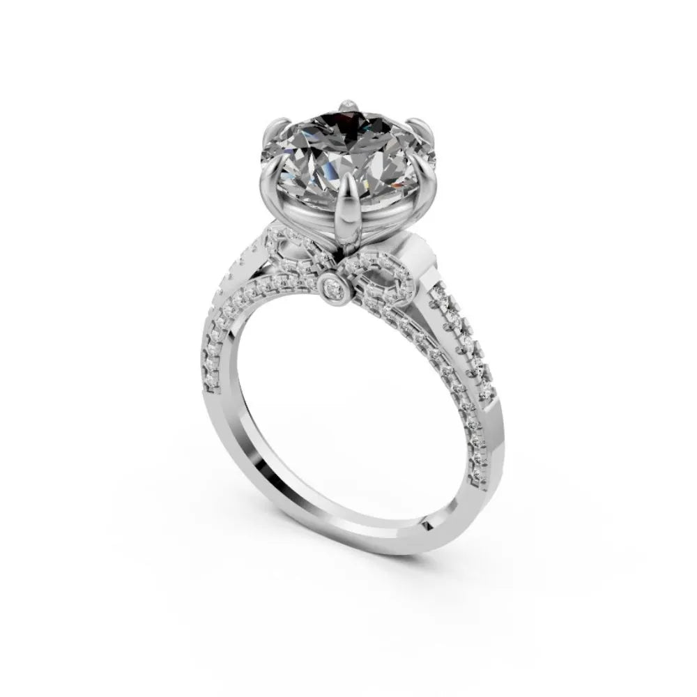 VintageCharm Solitaire Diamond Ring White Gold