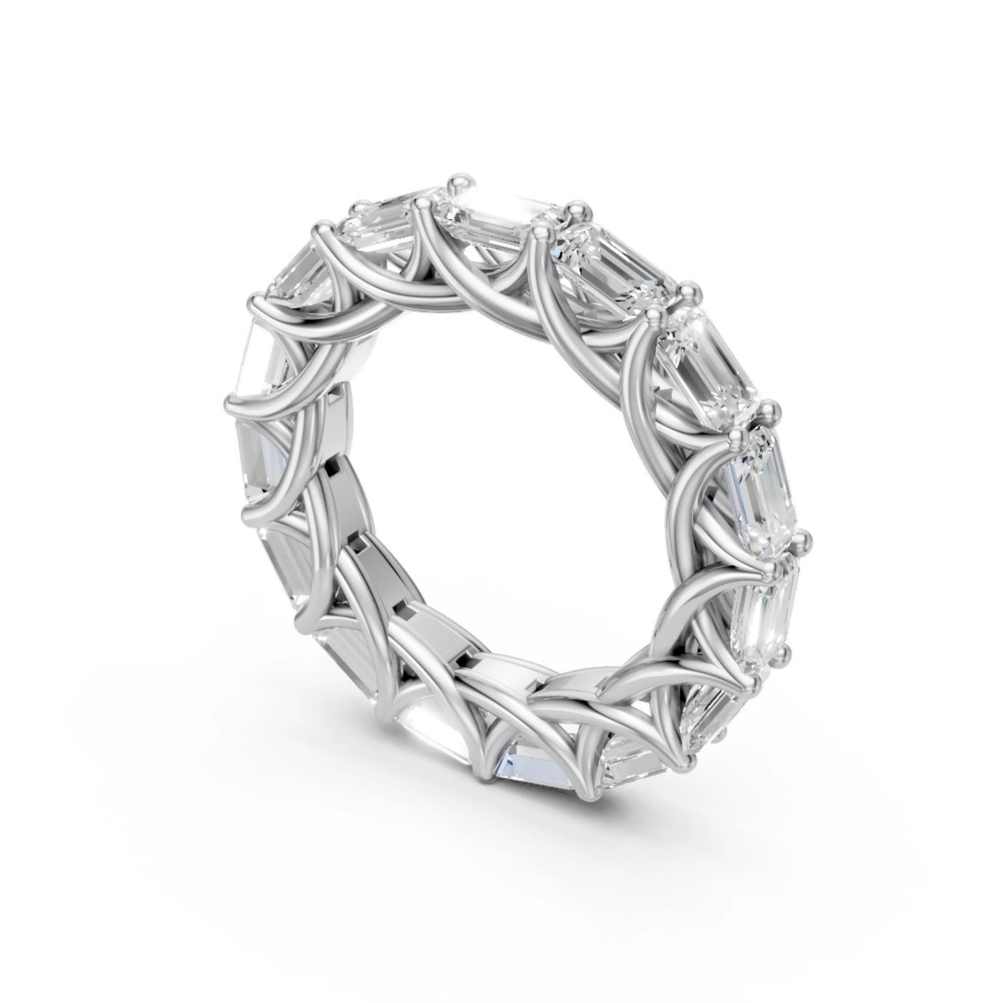 Lattice Baguette Band White Gold