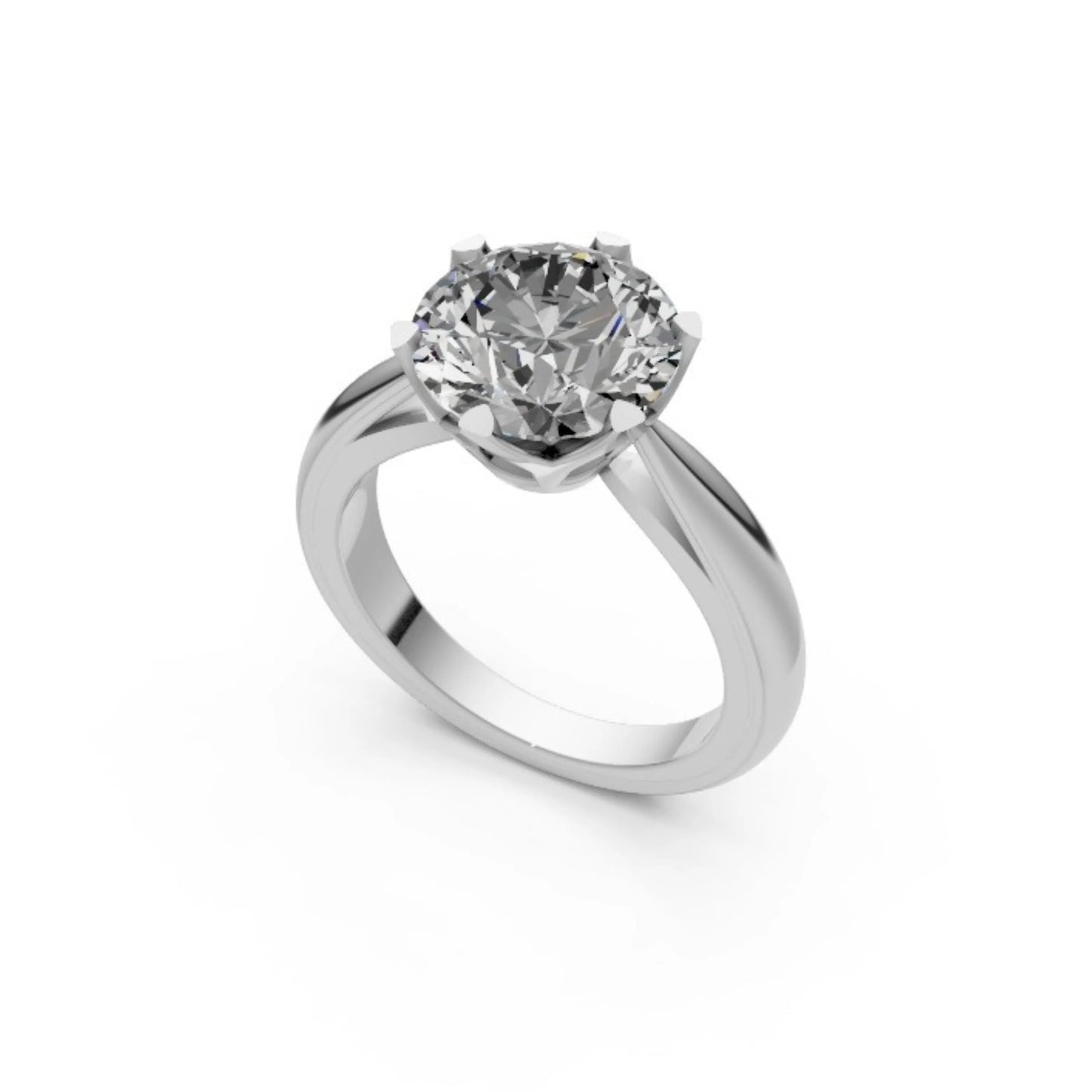 Sculpted Shine Solitaire Ring White Gold