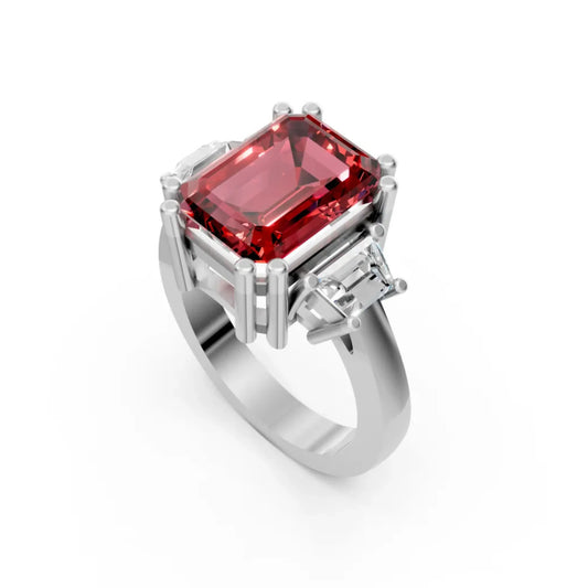 CrimsonFlare Ruby & Diamond Ring White Gold