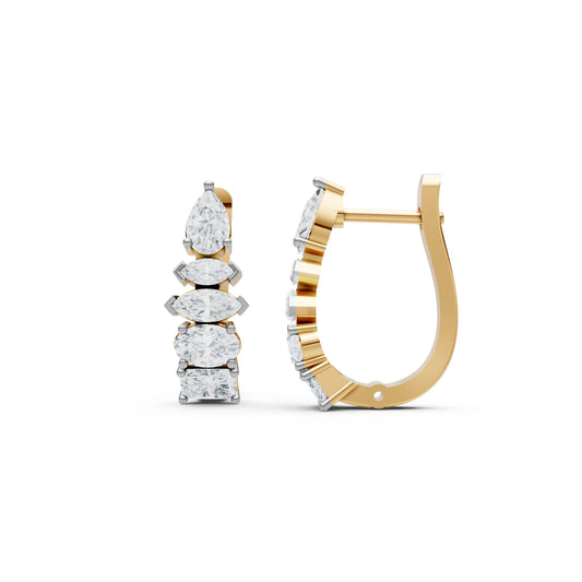 Elegant Diamond Hoop EarringsYellow Gold