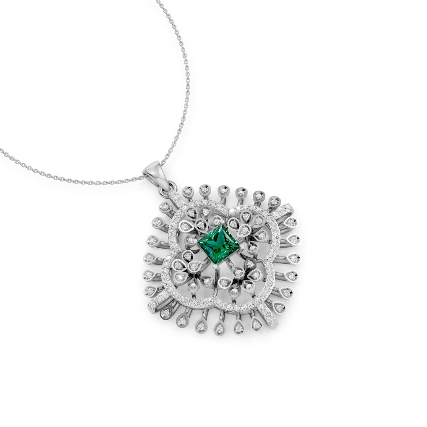 Heritage Emerald Pendant White Gold