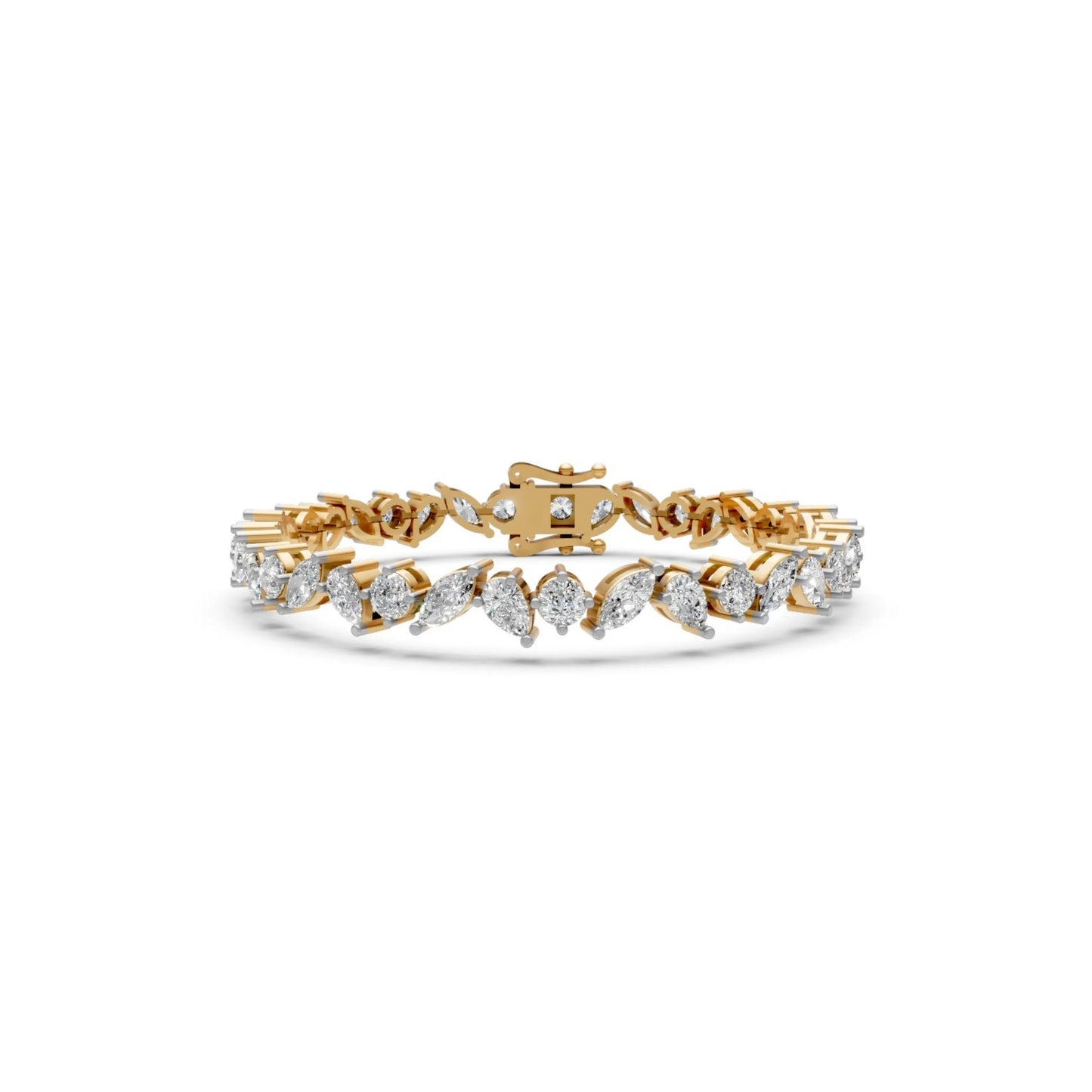 Pear Shape Diamond Bracelet Yellow Gold