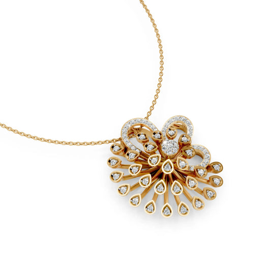 Floral Burst Pendant Yellow Gold