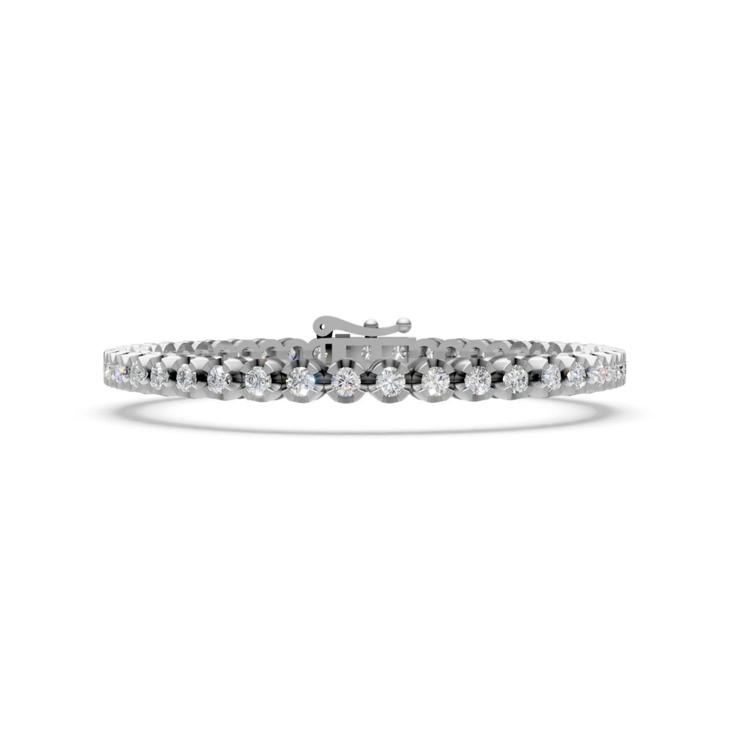 Round Diamond Tennis Bracelet White Gold