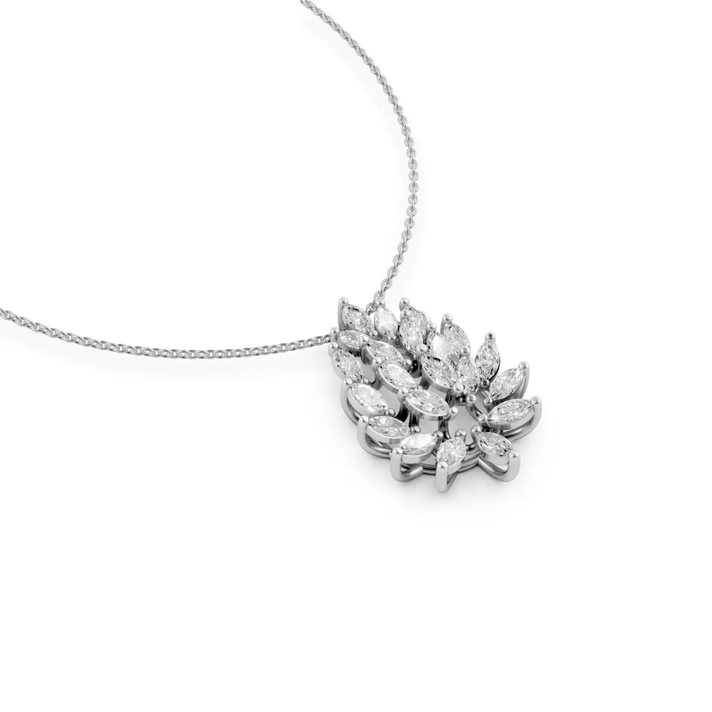 Leaf Pendant White Gold