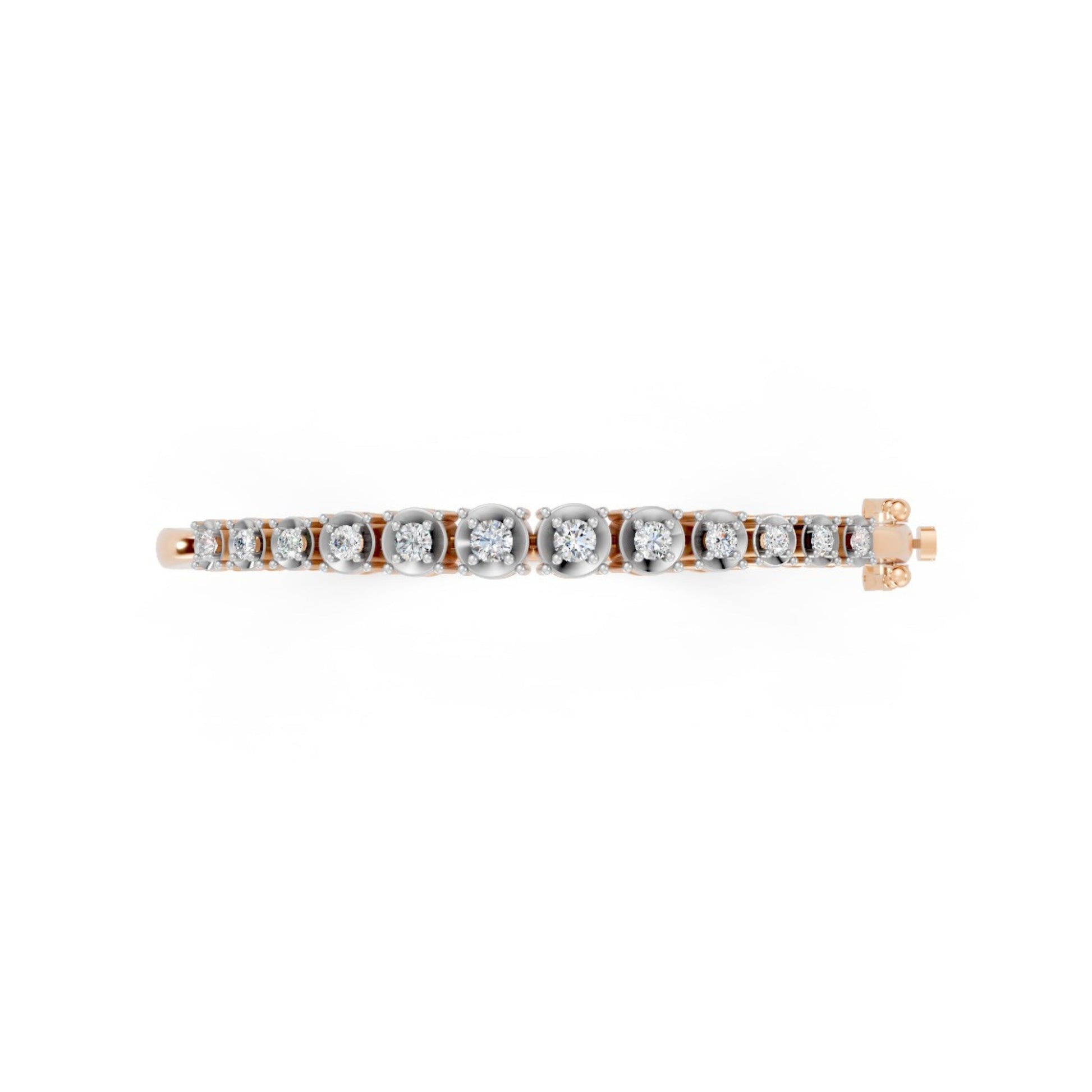Elegant Round-Cut Diamond Bangle Rose Gold