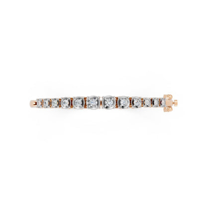 Elegant Round-Cut Diamond Bangle Rose Gold