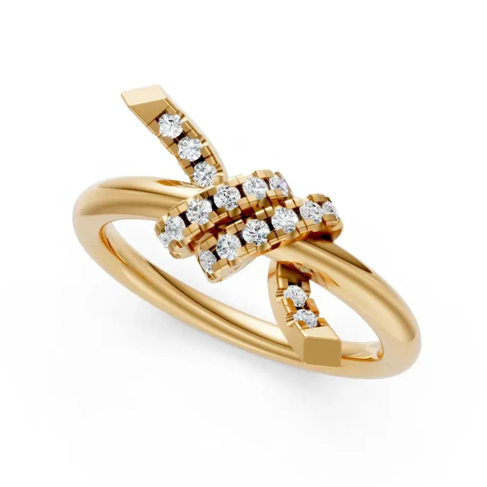 TwistGlow Diamond Crossover Ring Yellow Gold