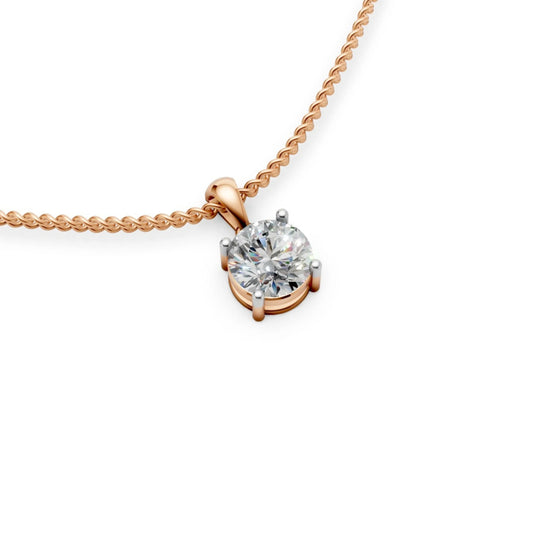 Cushion Halo Pendant Rose Gold
