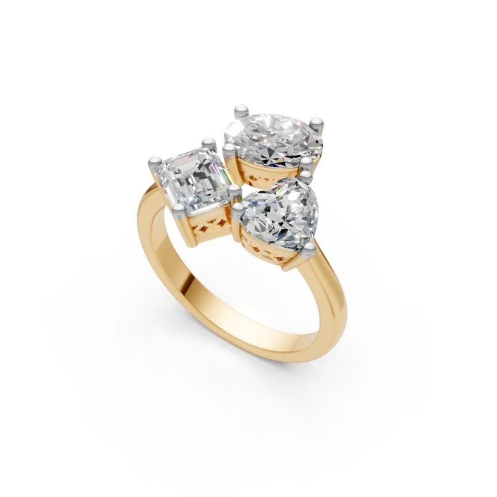 TriadBrilliance Mixed-Cut Ring Yellow Gold