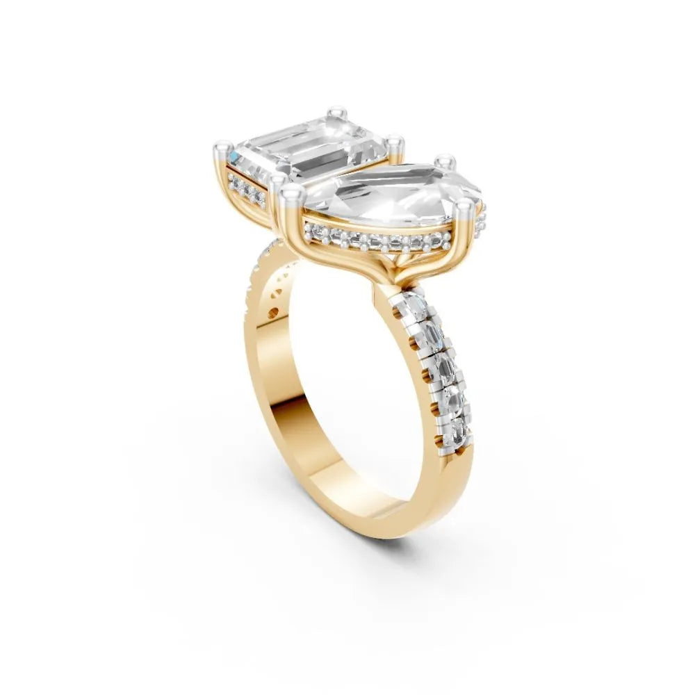 DuoCut Harmony Open Diamond Ring Yellow Gold