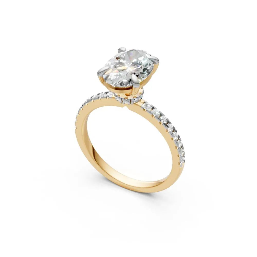 EternaSpark Pavé Solitaire Ring Yellow Gold