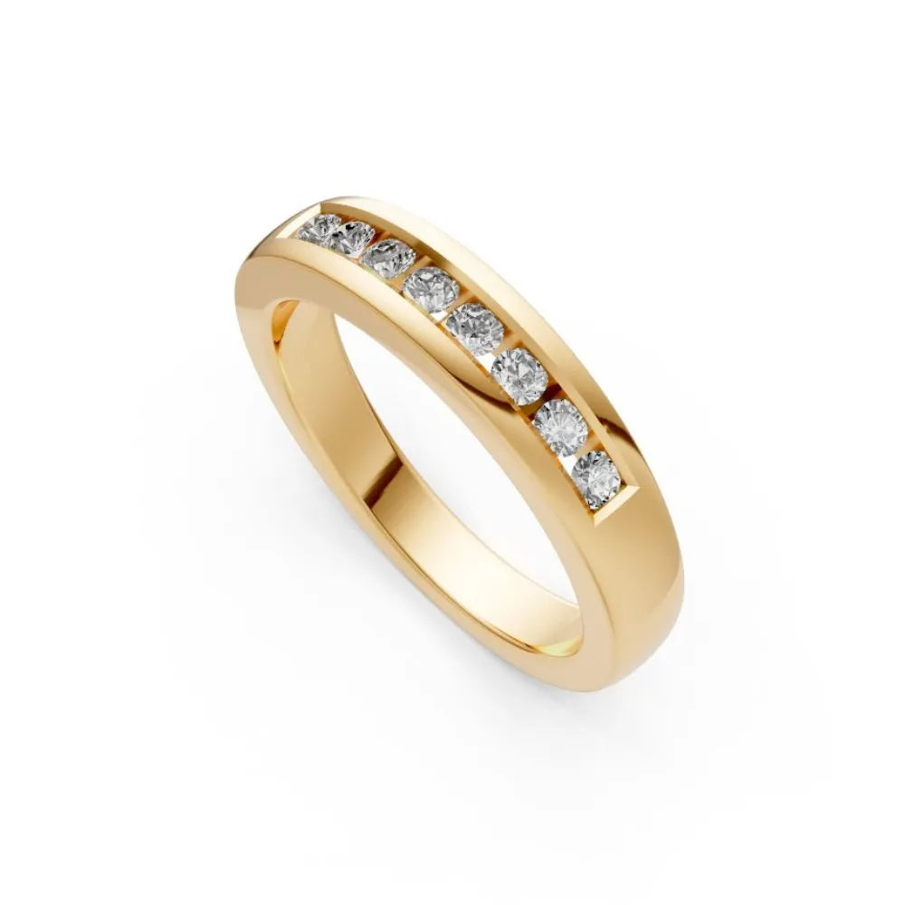 ClassicChannel Round Diamond Band Yellow Gold
