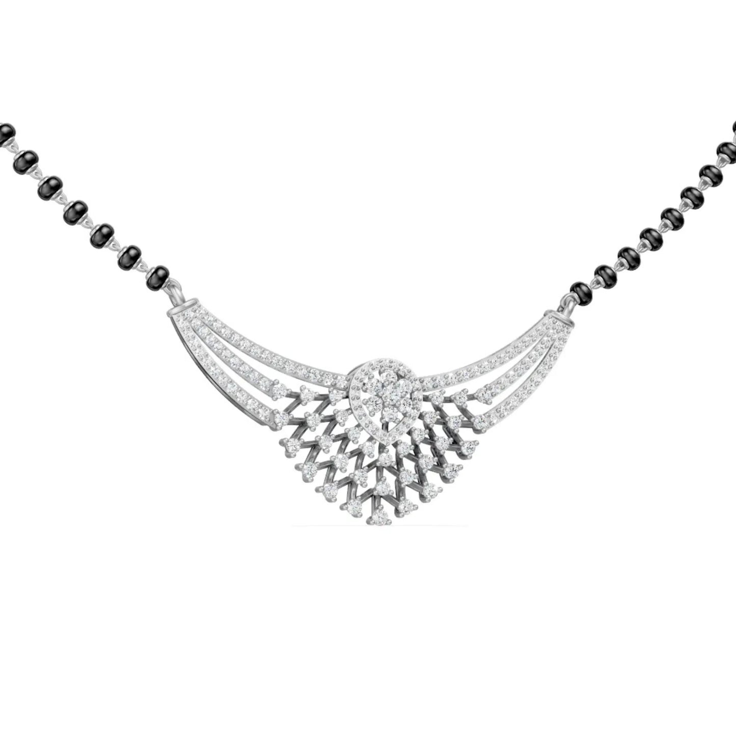 Teardrop Diamond Mangalsutra White Gold