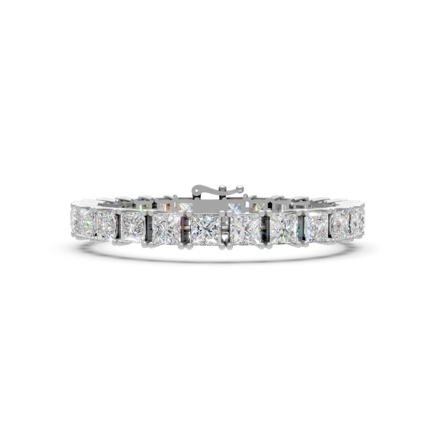Princess-Cut Diamond Bracelet White Gold
